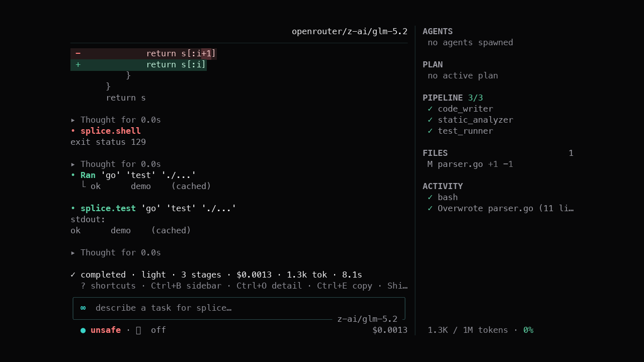 Completed deterministic pipeline stages and passing tests.